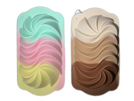 Molde silicona tricolor budin espiral ondulado